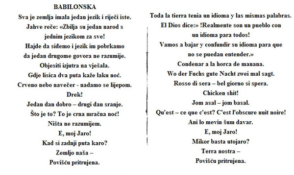 Tekst pjesme: Babilonska