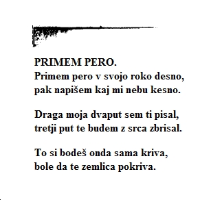 Tekst pjesme: Primem pero