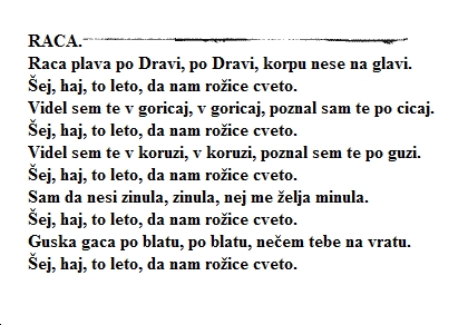 Tekst pjesme: Raca
