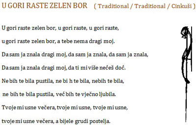 Tekst pjesme: U gori raste zelen bor (part 1)