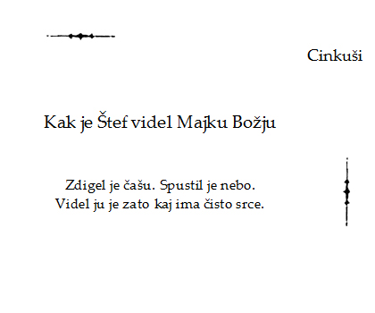 Tekst pjesme: Kak je Štef videl Majku Božju