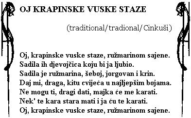 Tekst pjesme: Oj krapinske vuske staze